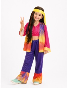 Costume Hippie per bambina - di alta qualità, ideale per carnevale, feste a tema ed eventi speciali